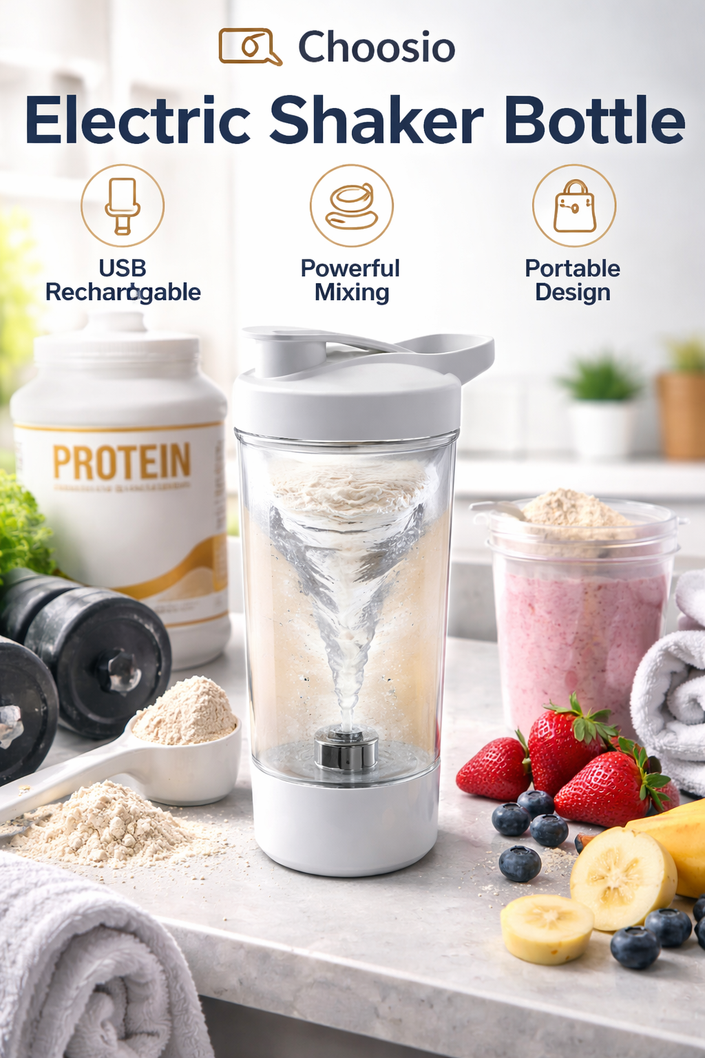 Choosio Electric Shaker Bottle - 400 ML
